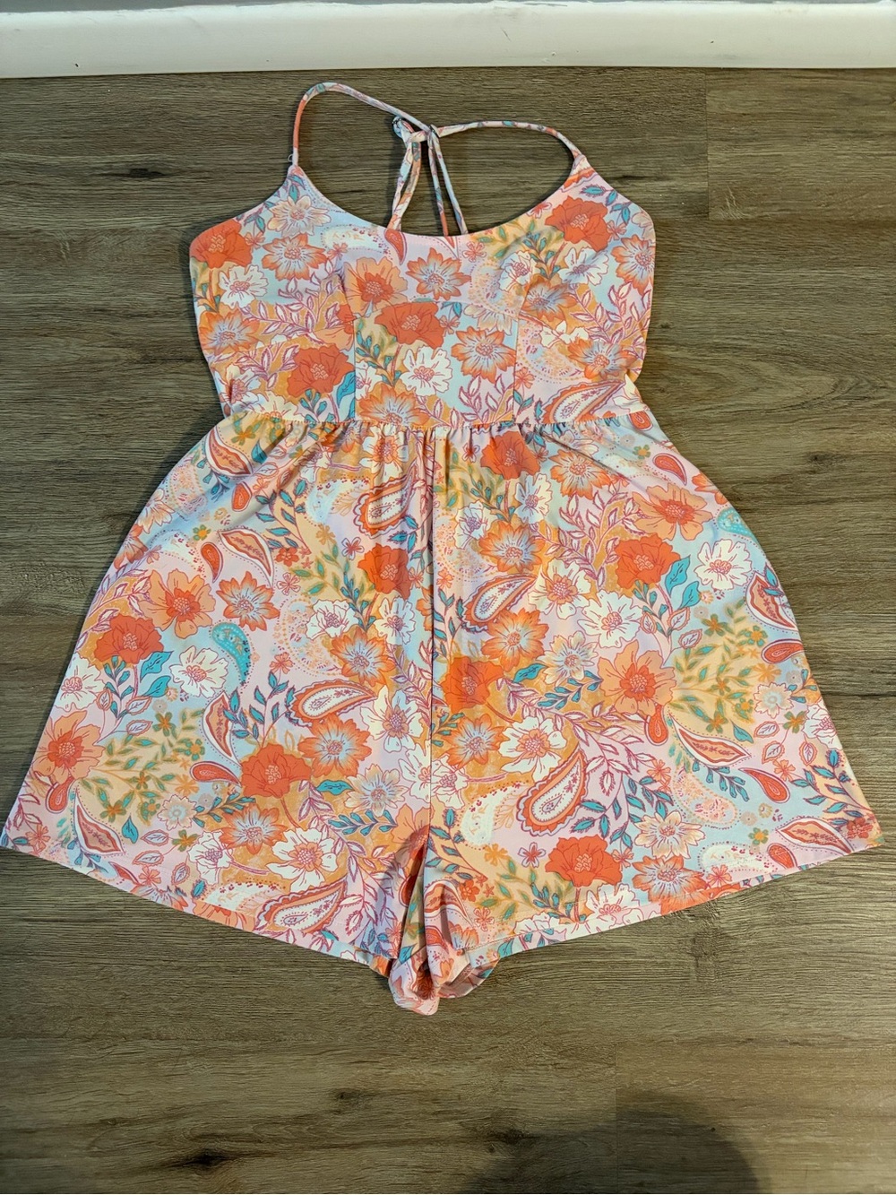 SO Pink and Orange FloralRomper
